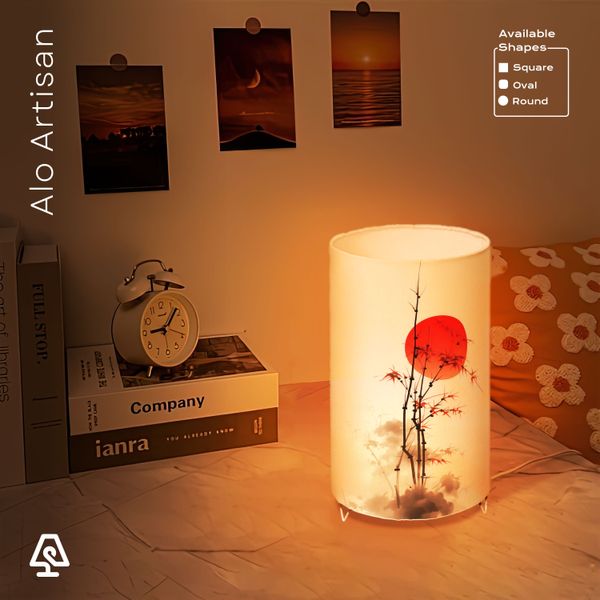 Red Moon Theme Table Lamp