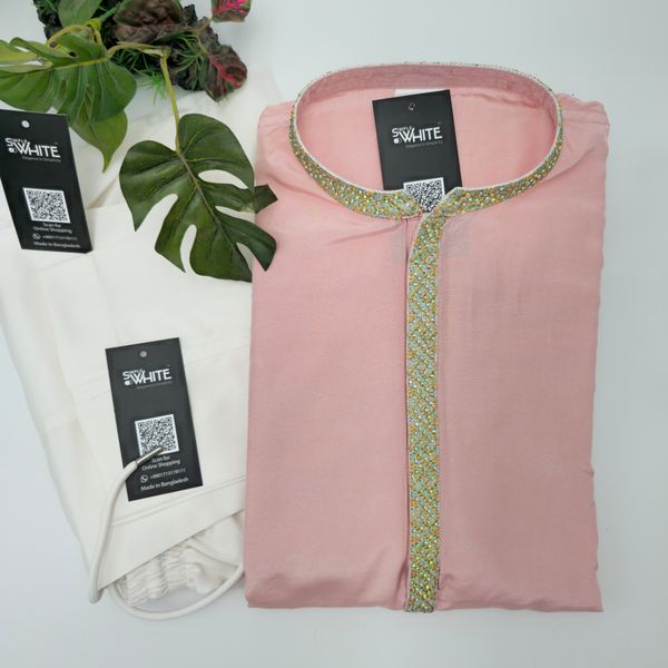 Pink Laced Panjabi