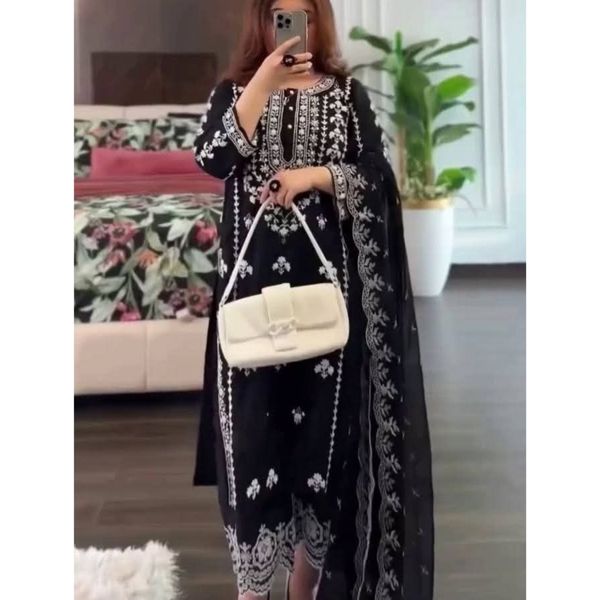 Embroidery Cotton Three Piece