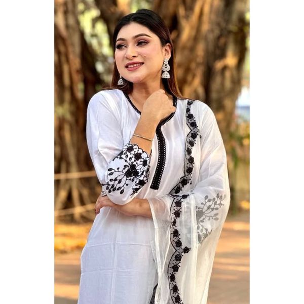 Embroidery Cotton Three Piece