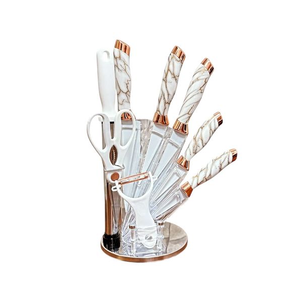 Grain Rain Knife Set With Revolving Stand – 8pcs