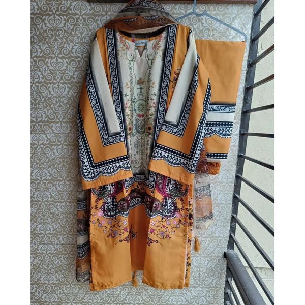 Ready Made Pure dubai silk Digital Print Three Piece