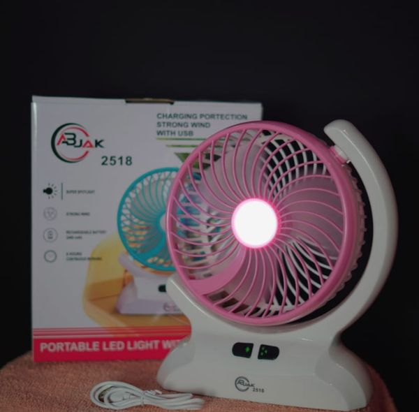 ABJAK-2518 PORTABLE LED LIGHT WITH MINI FAN