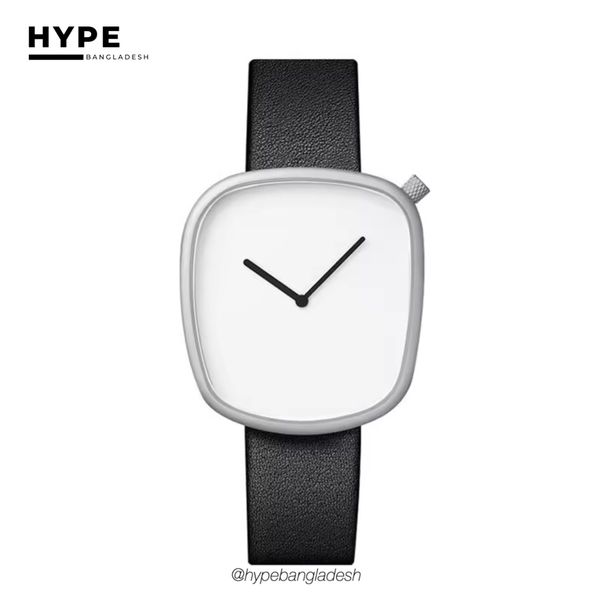 TOMI T-077 Unisex Leather Belt Casual Quartz Wrist Watch (White)