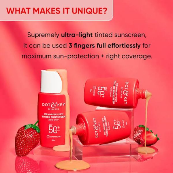 Strawberry Dew Tinted Sunscreen SPF 50+ PA++++ : 02 warm ivory - Image 4