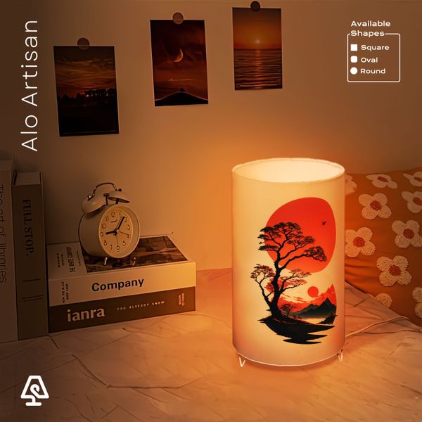Red Moon Tree Table Lamp
