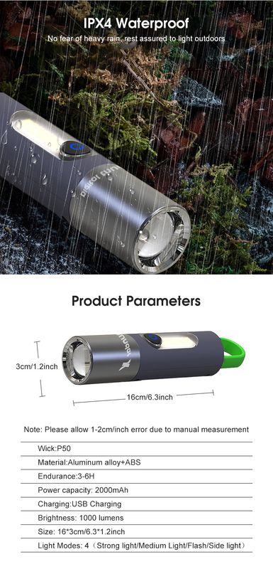 Auoyo light Keychain Torch Mini Telescopic Focusing light Strong Bright - Image 11