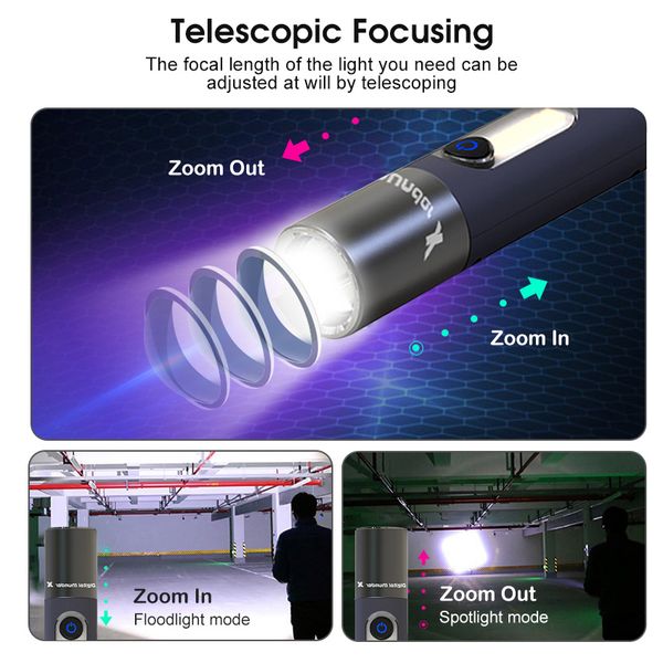 Auoyo light Keychain Torch Mini Telescopic Focusing light Strong Bright - Image 5