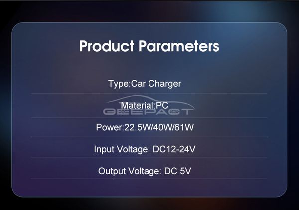 Geepact Car Charger QC4.0PD Lighter - Image 11