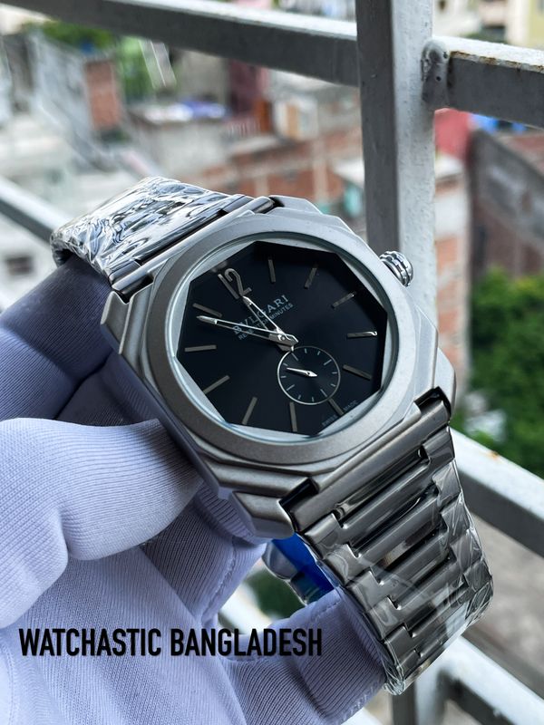 Bvgari 60 Sec Matt Black Dial