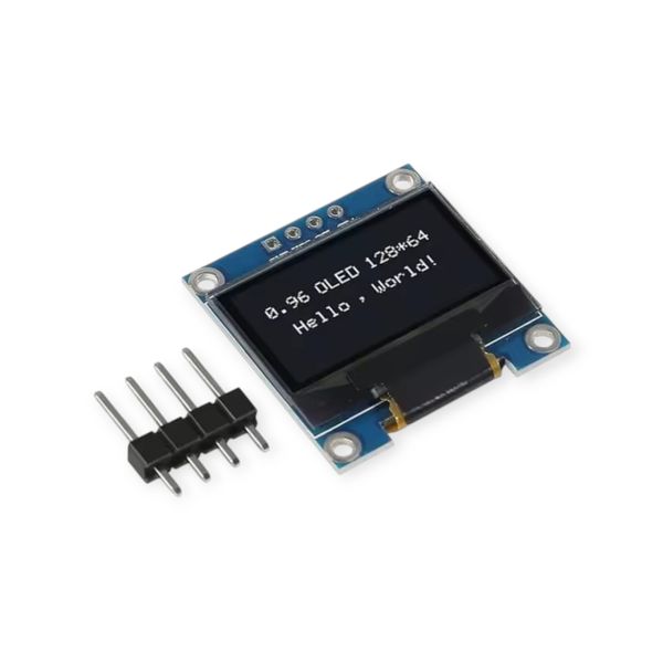 0.96" 4-Pin OLED Display Module – I2C Interface | 128×64 Resolution | White | Arduino & Microcontroller Compatible