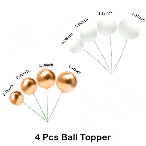 4 pcs Ball Topper White or Gold