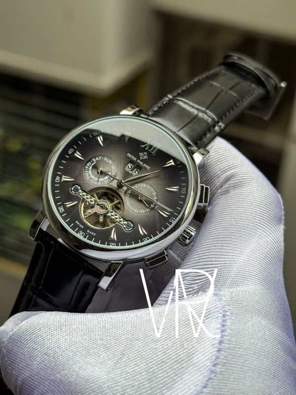 PATEK AUTO BLACK BELT GREY DIAL