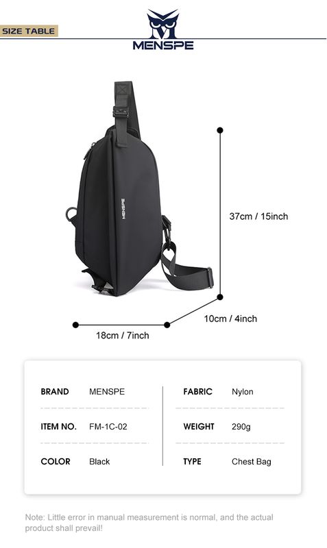 MENSPE Men Bag Nylon Chest Pack - Image 10