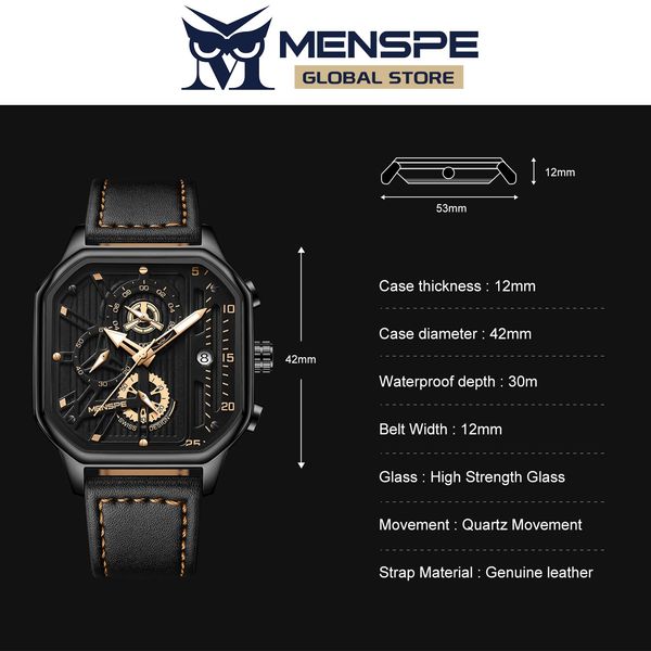 MENSPE Men's Watches Casuals Fashion - Image 3