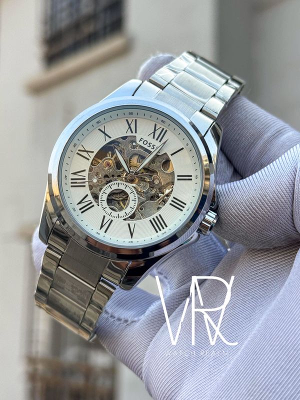 FOSSIL AUTO CHAIN 60 SEC EDITION WHITE DIAL