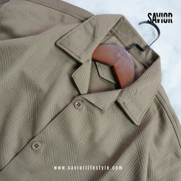 Sand Texture - Drop Shoulder Cuban Collar Shirt