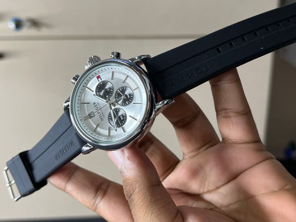 HILFIGER CHRONO BLACK FIBER BELT