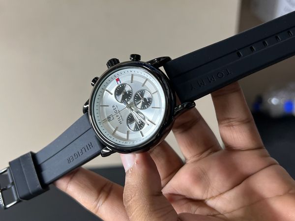 HILFIGER CHRONO BLACK FIBER BELT