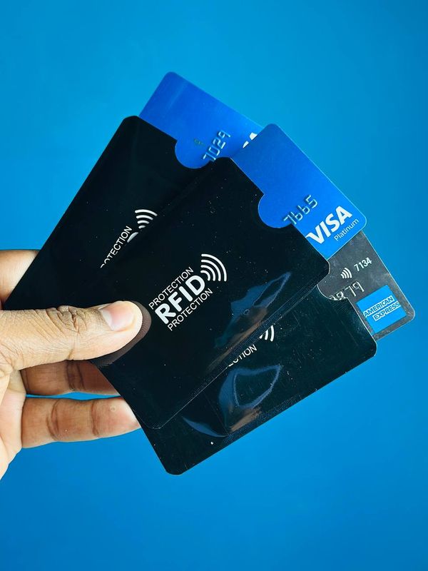Anti Rfid Card Holder NFC Blocking Reader Case Protection Aluminium – 1pc – Black
