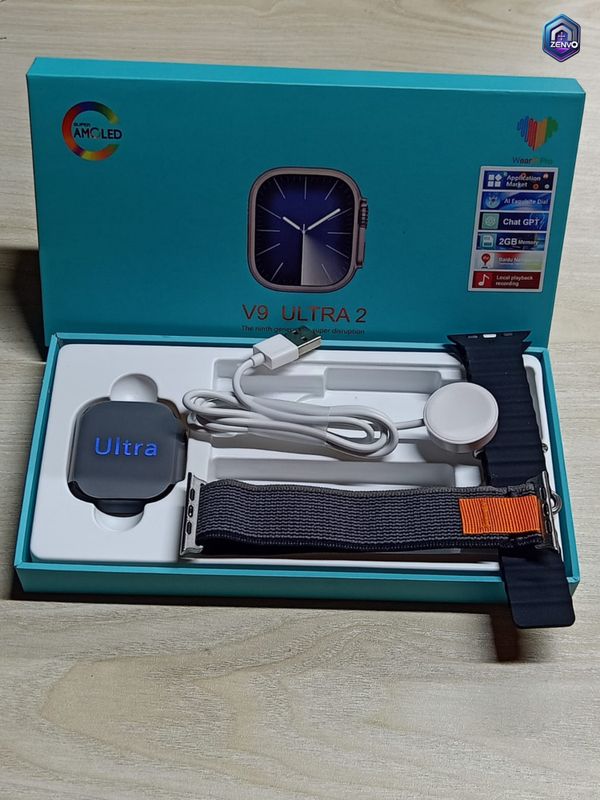 V9 Ultra 2 Smartwatch – Black Color