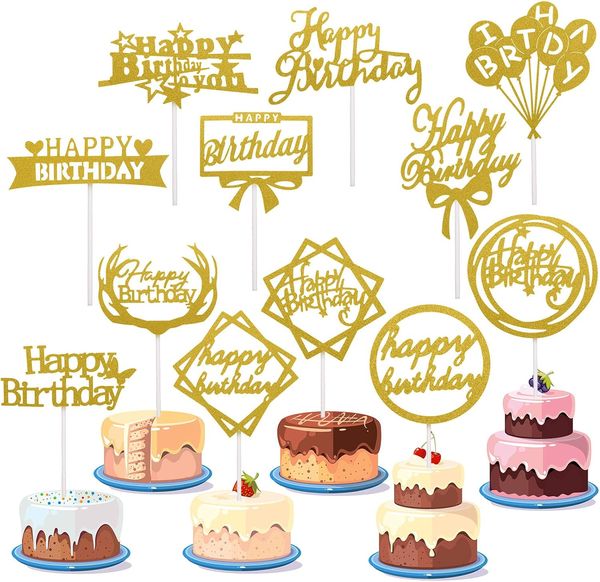 Happy Birthday Cake Topper Random Design