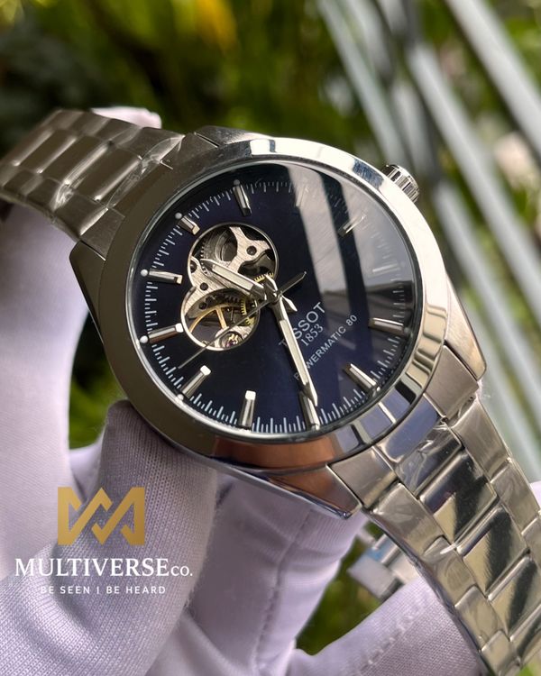 TISSOT POWERMATIC OPEN HEART SILVER BLUE (SEMI AAA)