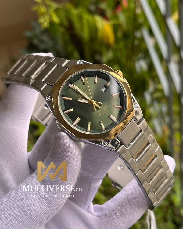 EDIFICE TOW TONE SILVER GREEN (AA)