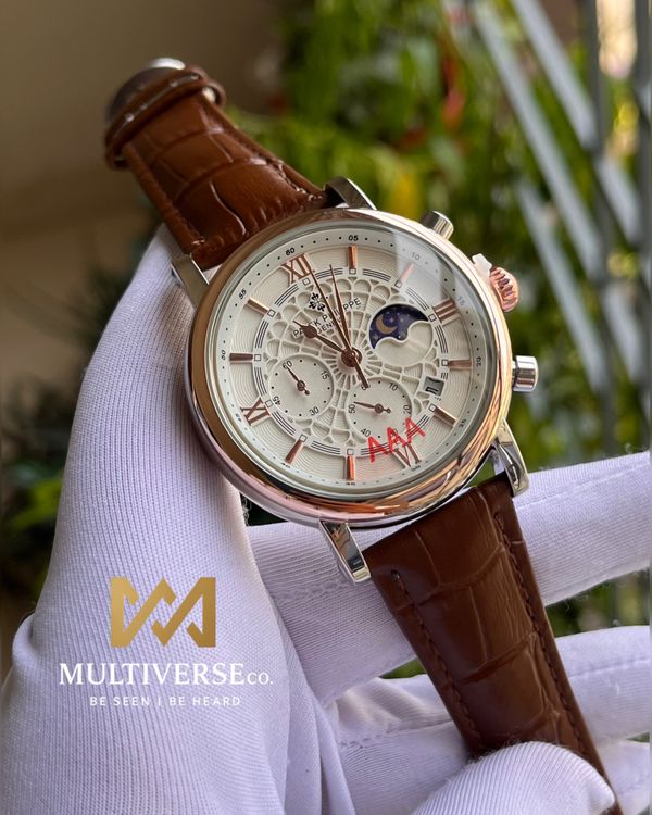 PP SPIDER DIAL TWO TONE BROWN BELT (AA)
