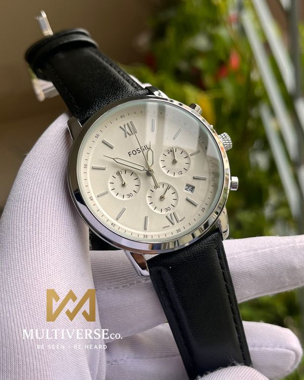 FOSSIL BLACK BELT WHITE DAIL CHRONO (AA)