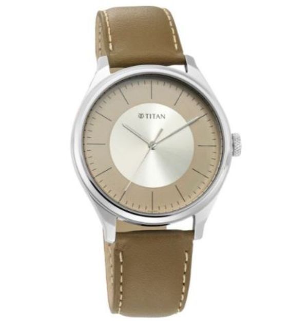 Titan Workwear NP1802SL09 Men’s Urban Edge Lustrous Gold Dial Leather Watch