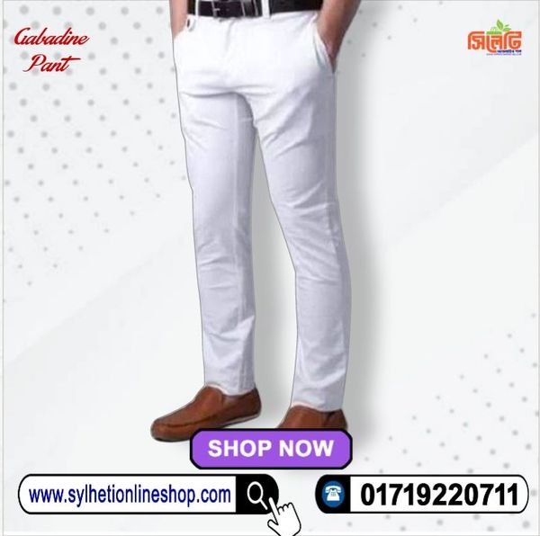 Men's Gabardine Pant- White