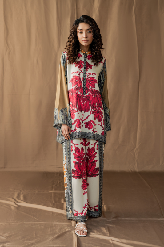 2Pis Co-ord Digital Floral Printed