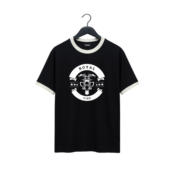 VE Gear “ROYAL VIBE” Black and white Oversized T-shirt