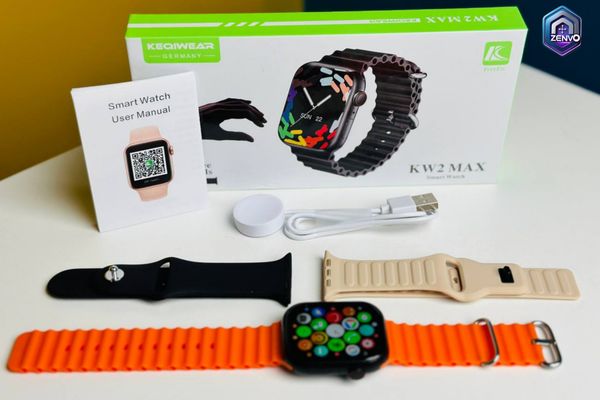 Keqiwear KW2 Max Smartwatch With 3 Bracelets – 49mm- Black Color