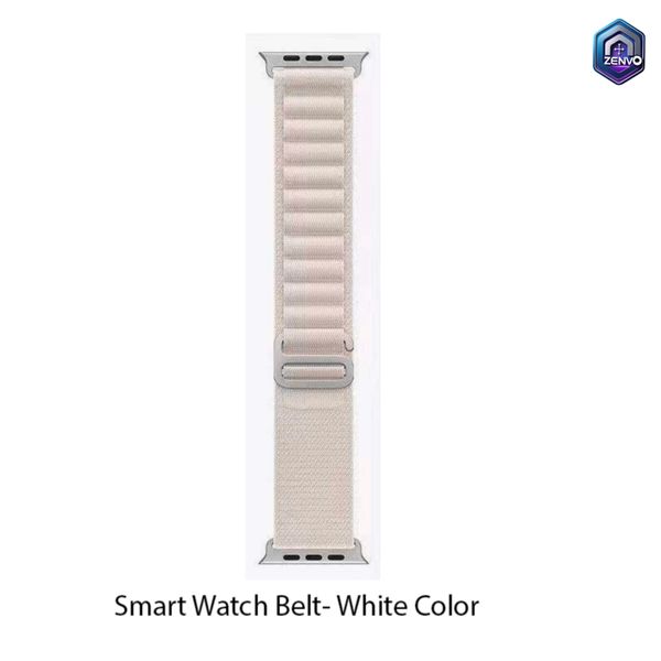 Series 8 Smartwatch Replacement Nylon Strap – White Color