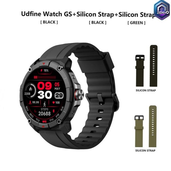 Udfine Watch GS 1.38″ HD Display Bluetooth Calling Alexa with GPS Smartwatch Double straps – Black Color