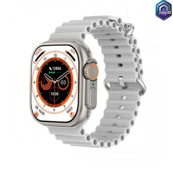 DT8 Ultra Max Smartwatch with Double Straps- Silver & Orange