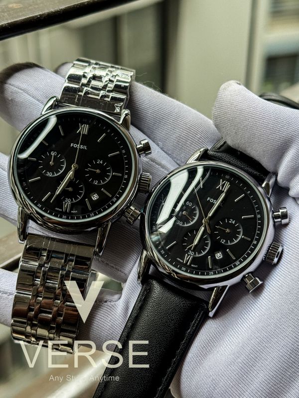 Fossil Neutra Chronograph White Dial Belt+Chain