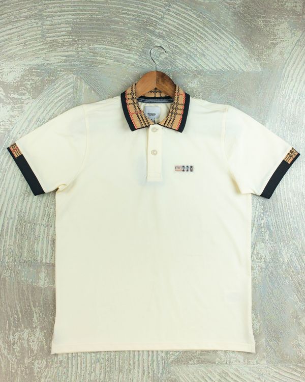 BB 12 Jaquard Collar Premium Polo Off White