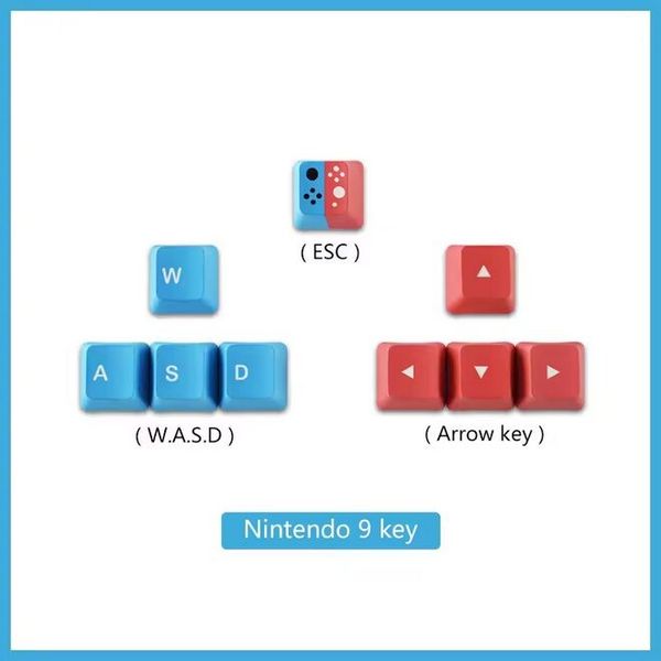 Nintendo Themed Arrow WASD Keycaps - Set of 9 Keys
