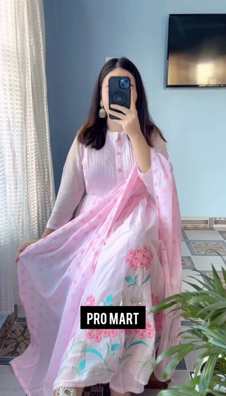প্রিমিয়াম গাউন এম্ভ্রডারি থ্রি-পিস সেট