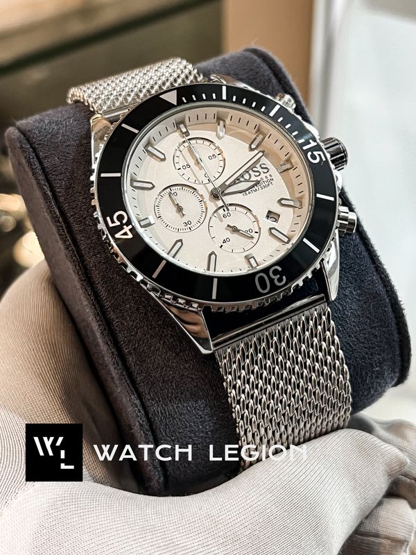 BOSS MESH CHAIN V2 SILVER CASE WHITE DIAL