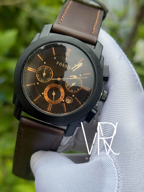 FOSSIL BELT CHRONOGRAPH BROWN GLASS