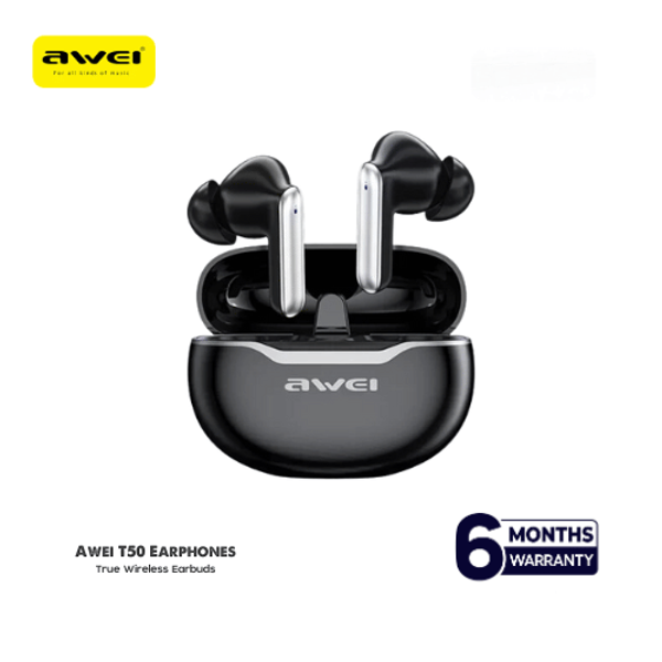 Awei T50 Wireless Headphones Bluetooth 5.3 Earbuds With Mic