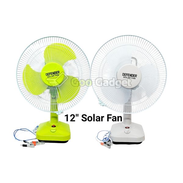 DEFENDER 12-Inch Solar Fan | 12V 1.1A DC | Dual Color | Speed Control & Rotation | For Lithium & Acid Battery