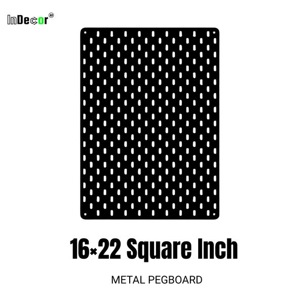 16×22 Square Inch Metal PegBoard – Space-Saving Tool & Accessory Display