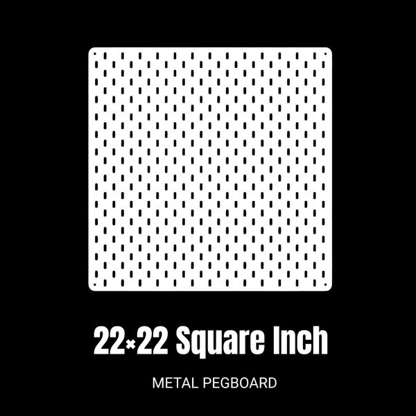 22×22 Square Inch Metal PegBoard – Desk, Gaming & Studio Organizer
