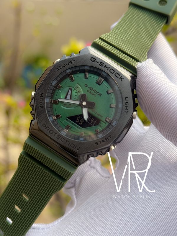 CASIO GSHOCK GM2100 GREEN DIAL METAL BODY