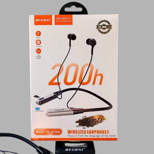 Regrsi RE-NY060 Wireless Neckband – Long Battery Life & Premium Sound